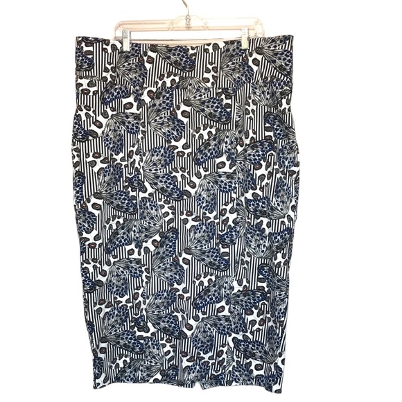 Melissa McCarthy seven7 butterfly print pencil midi skirt size 3X - Picture 2 of 9